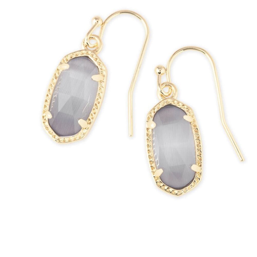 Kendra Scott LEE GOLD SLATE CATS EYE STONE DROP EARRINGS/NWT